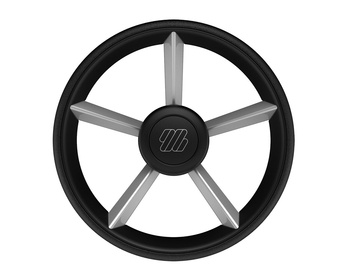 Steering Wheel V76 Black & Silver 320mm