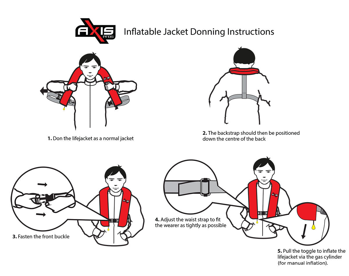 AXIS Offshore 150 Manual Inflatable Life Jacket [Red]